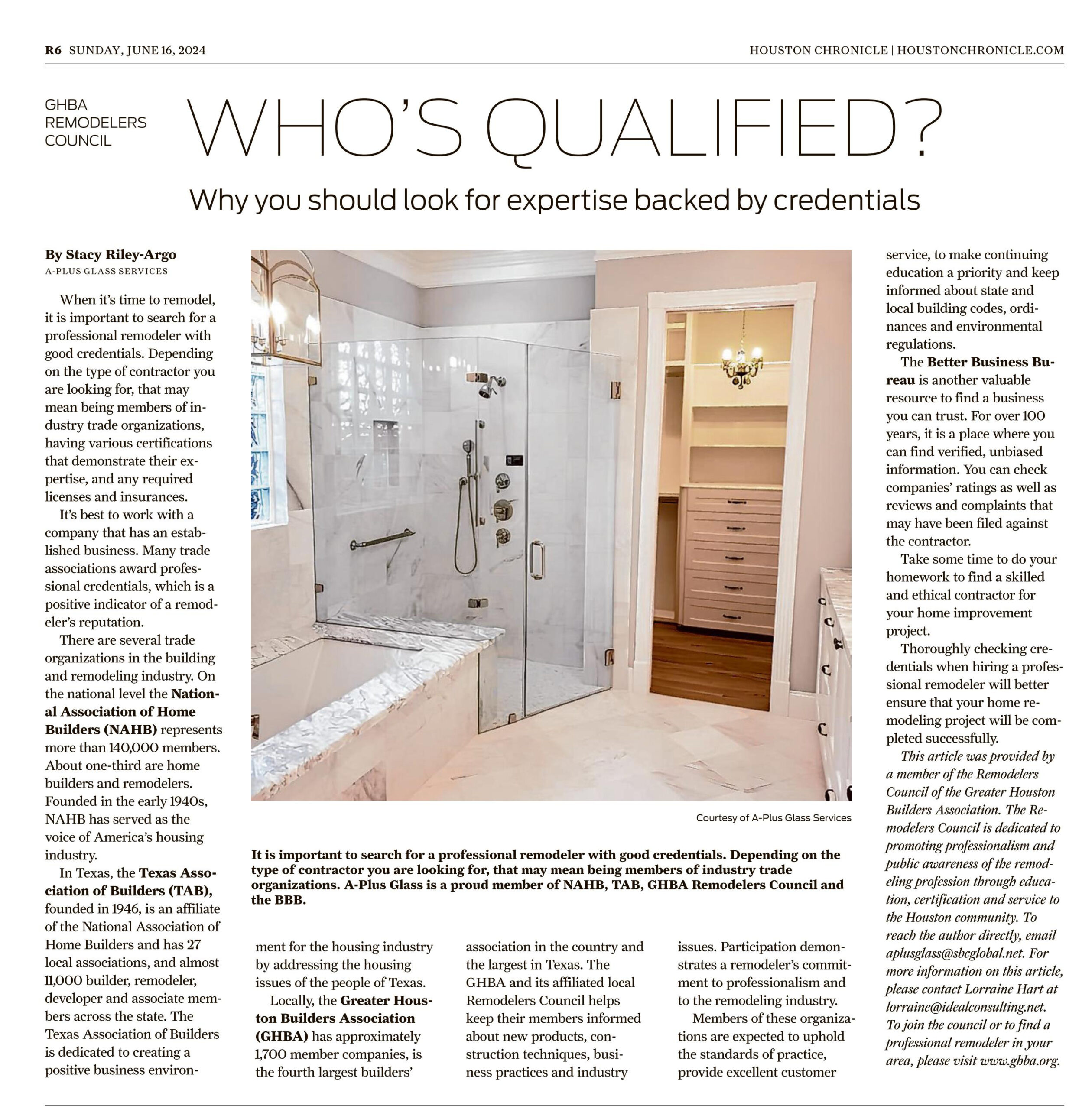 APlus Glass Credentials June 16 2024